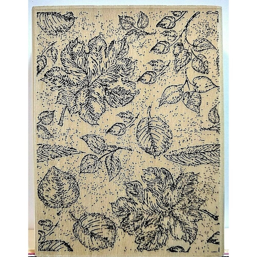 Stampabilities 2001 SUBTLE LEAF BACKGROUND Fall/Spring Rubber Stamp
